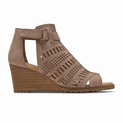 Rockport Cobb Hill Lucinda Perforatedie Wedges Damen Braun HMU-814507